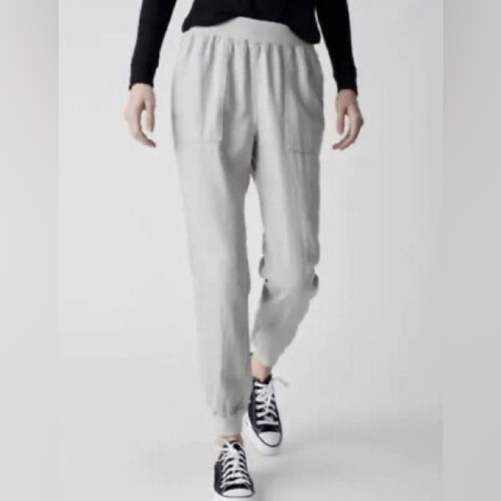 Faherty‎ Arlie jogger NWT Linen Blend Sz M Stone Grey
